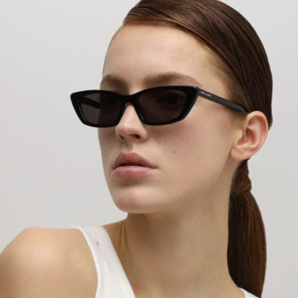 NEW SAINT LAURENT SUNGLASSES, BLACK CAT EYE WOMEN SUNGLASSES SAINT LAURENT - Picture 4 of 5